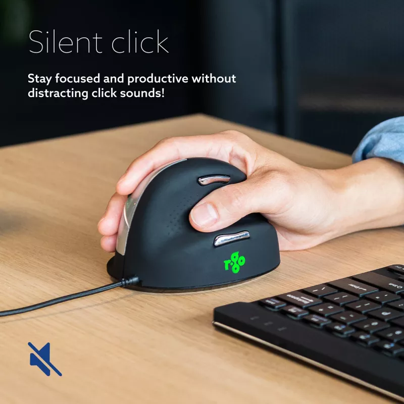 R-Go Tools ergonomická myš R-Go HE Break so softvérom na prestávky, veľká (veľkosť ruky ≥ 185 mm), pravácka, káblová, čierna