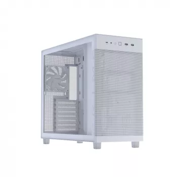 PC skriňa ASUS PRIME AP303 TG White — ATX/Micro-ATX/Mini-ITX, tvrdené sklo, USB-C, podpora GPU 360 mm
