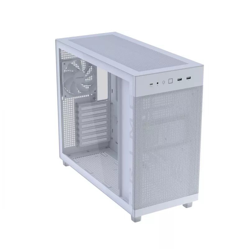 ASUS PRIME AP303 TG 90DC00V3-B39010 PC skriňa Midi Tower, ATX/Micro-ATX, tvrdené sklo, 2x USB 3.2, bez zdroja, biela