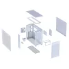 ASUS PRIME AP303 TG 90DC00V3-B39010 PC skriňa Midi Tower, ATX/Micro-ATX, tvrdené sklo, 2x USB 3.2, bez zdroja, biela