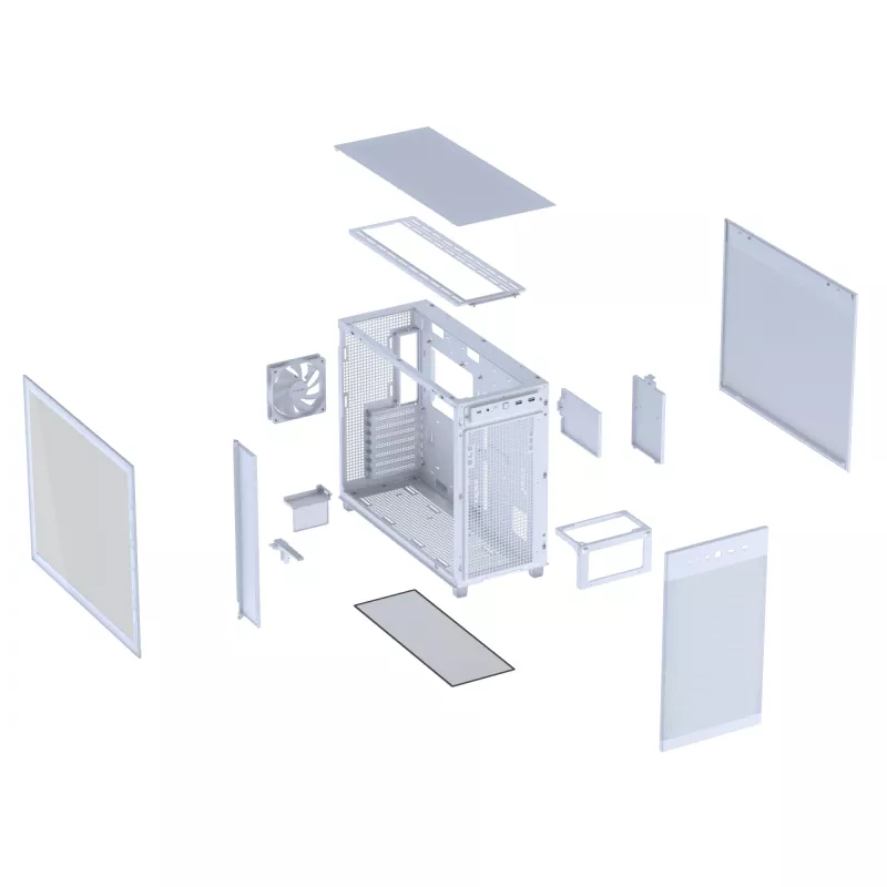 ASUS PRIME AP303 TG 90DC00V3-B39010 PC skriňa Midi Tower, ATX/Micro-ATX, tvrdené sklo, 2x USB 3.2, bez zdroja, biela