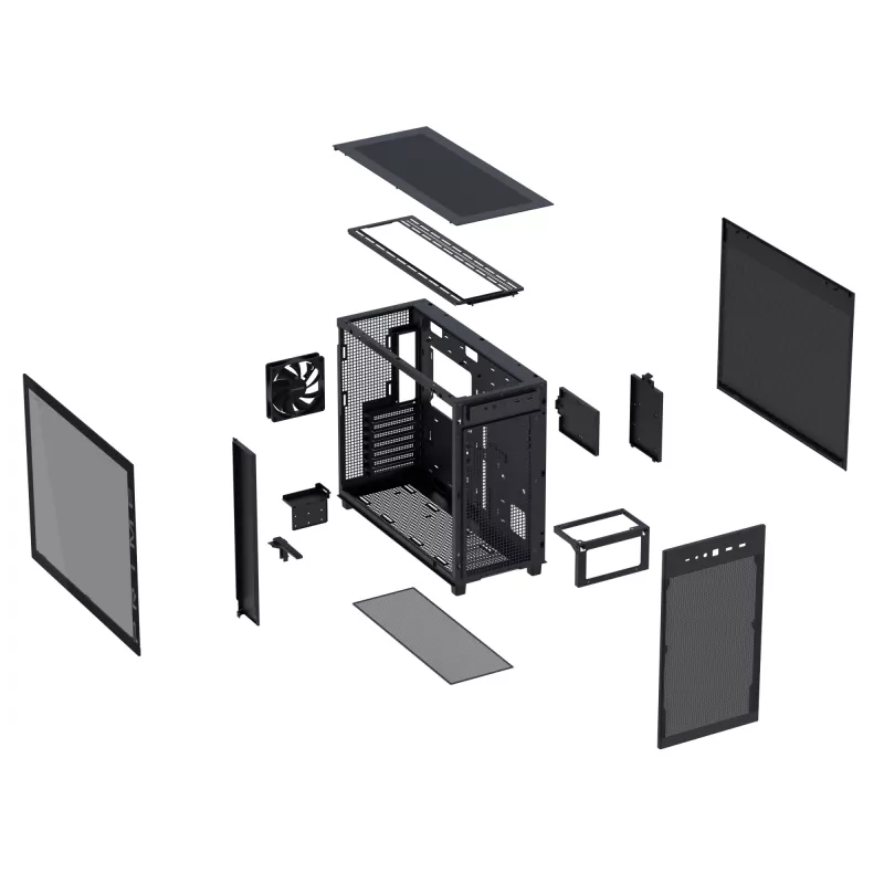 ASUS PRIME AP303 TG 90DC00V0-B39010 PC skriňa Midi Tower, ATX/Micro-ATX/Mini-ITX, tvrdené sklo, 2x USB 3.2, bez zdroja, čierna