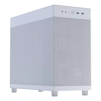 PC skriňa ASUS PRIME AP303 Mesh Midi Tower biela — ATX/Micro ATX/Mini-ITX, GPU do 36 cm, PSU do 18 cm, výška CPU chladiča 16,5 cm