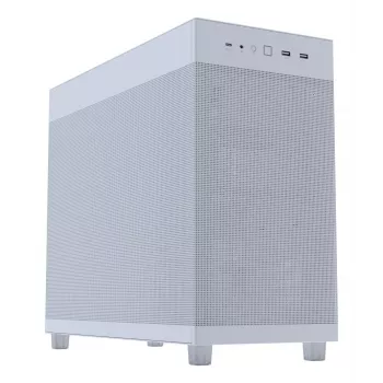 PC skriňa ASUS PRIME AP303 Mesh Midi Tower biela — ATX/Micro ATX/Mini-ITX, GPU do 36 cm, PSU do 18 cm, výška CPU chladiča 16,5 cm