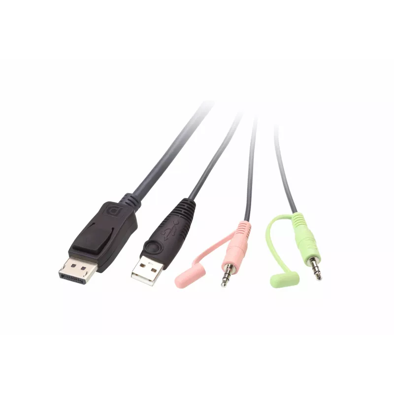 KVM switch ATEN CS22DP-AT 2-portový USB DisplayPort, 4K@30Hz, USB-A konzola, audio, 1,2 m kábel