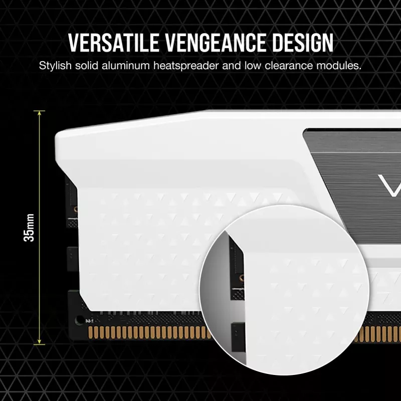 Corsair Vengeance CMK32GX5M2B6000Z30W, 32 GB, 2 x 16 GB, DDR5, 6000 MHz, 288-pin DIMM, biela