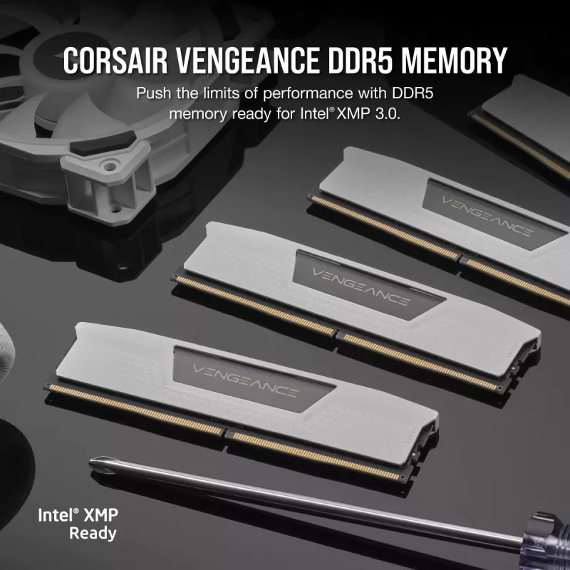 Corsair Vengeance CMK32GX5M2B6000Z30W, 32 GB, 2 x 16 GB, DDR5, 6000 MHz, 288-pin DIMM, biela