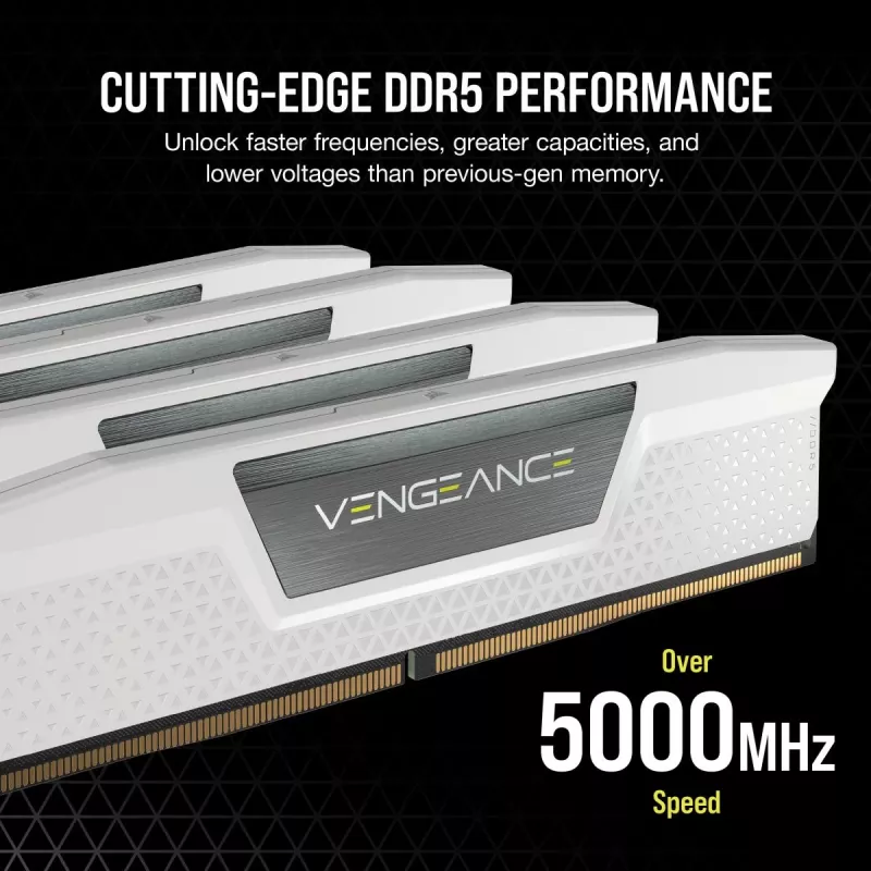 Corsair Vengeance CMK32GX5M2B6000Z30W, 32 GB, 2 x 16 GB, DDR5, 6000 MHz, 288-pin DIMM, biela