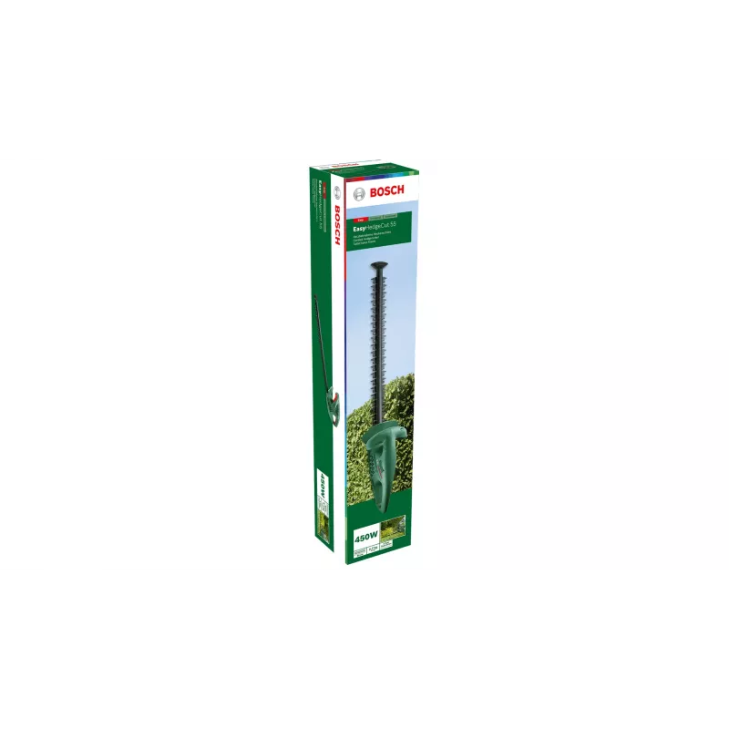 Nožnice na živý plot Bosch Easy HedgeCut 55 — 55 cm lišta, 450 W, 3,4 kspm, 2,7 kg