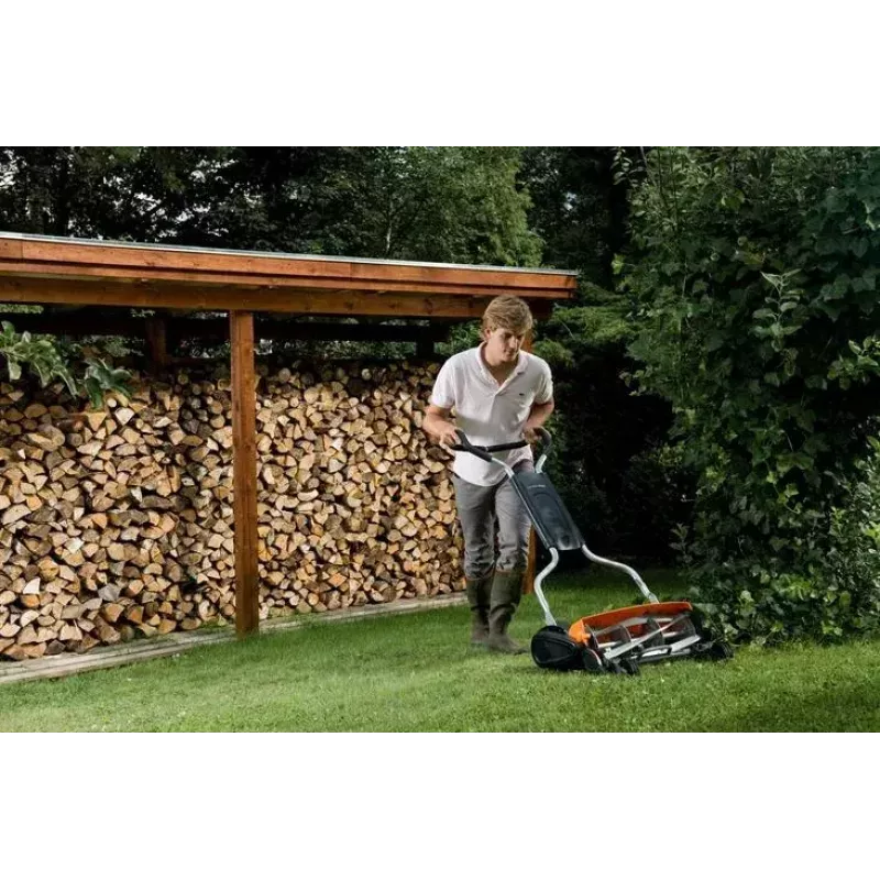 Fiskars StaySharp Max 113880 ručná vretenová kosačka, šírka kosenia 46 cm, výška kosenia 25–100 mm, čierna/oranžová