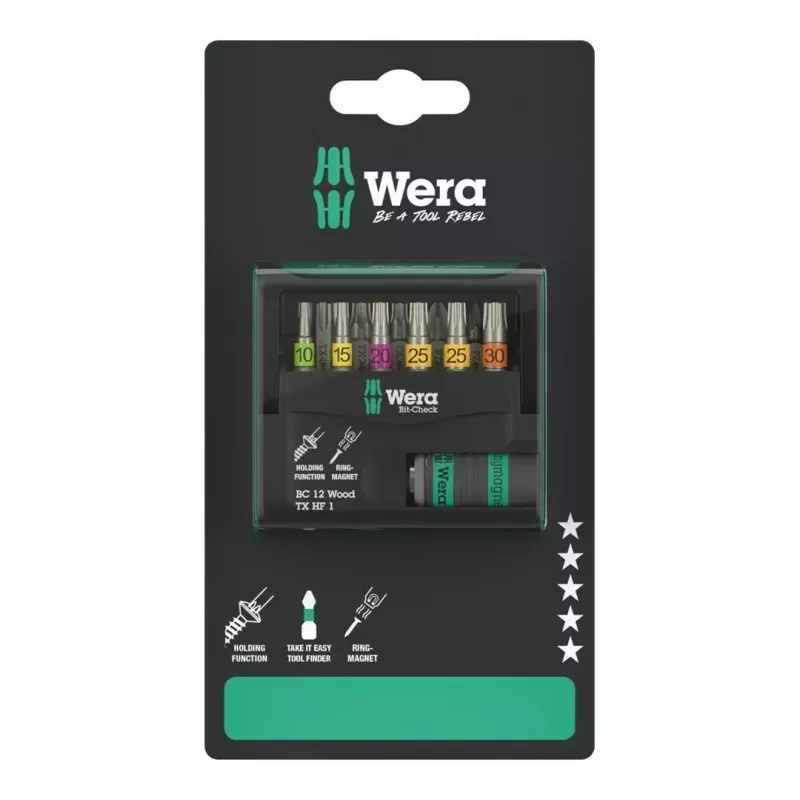 Wera 05073641001 Bit-Check 12 Wood TORX HF 1 SB sada bitov