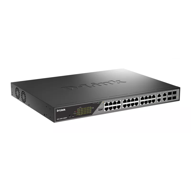 D-Link DSS-200G-28MP sieťový switch Managed L2 Gigabit Ethernet (10/100/1000) Power over Ethernet (PoE) 1U sivá