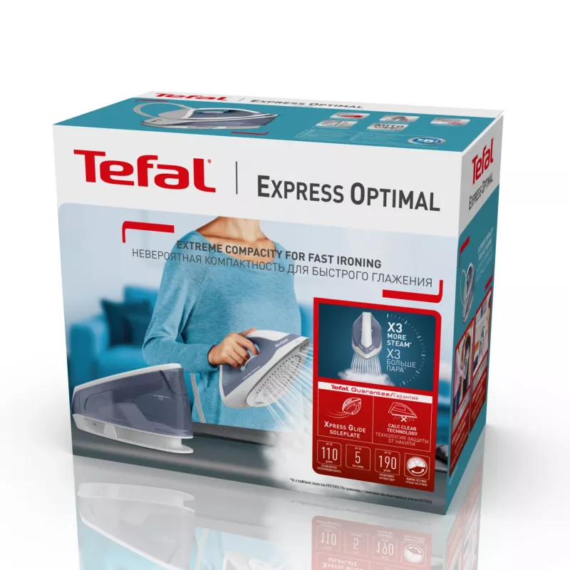 Tefal Express Optimal SV4110 2200 W 1,2 L keramika Express Glide modrá, biela