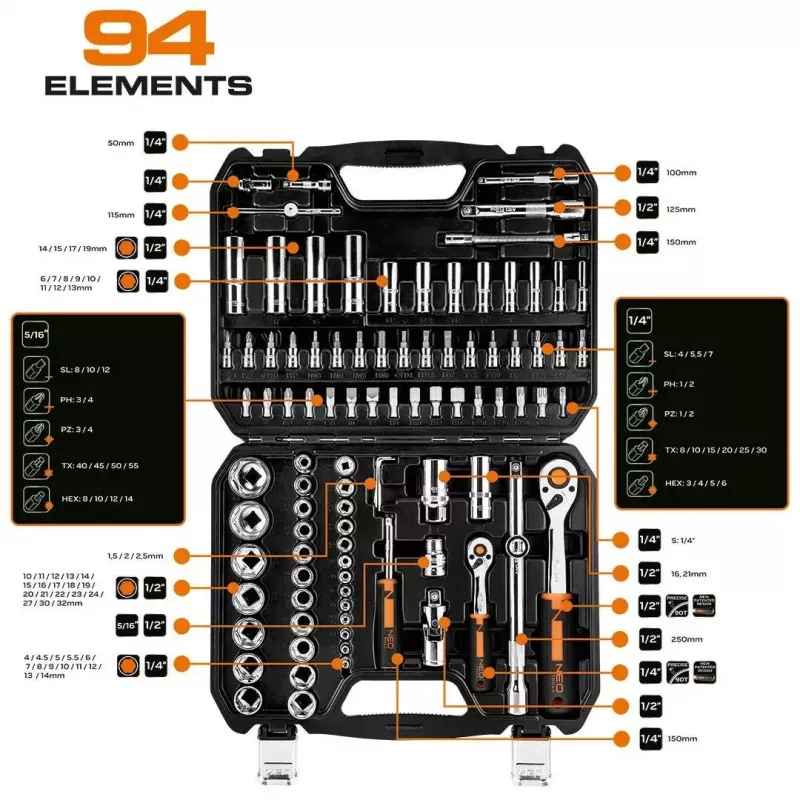 Sada nástrčných kľúčov NEO Tools 10-062, 1/2