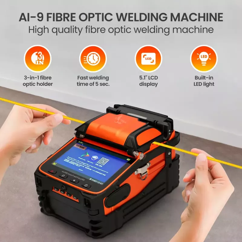 Zváračka optických vlákien Extralink AI-9 7800mAh batéria LED lampa LCD 5,1