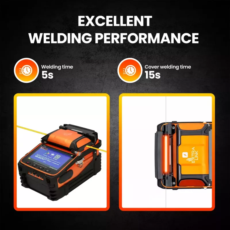 Zváračka optických vlákien Extralink AI-9 7800mAh batéria LED lampa LCD 5,1