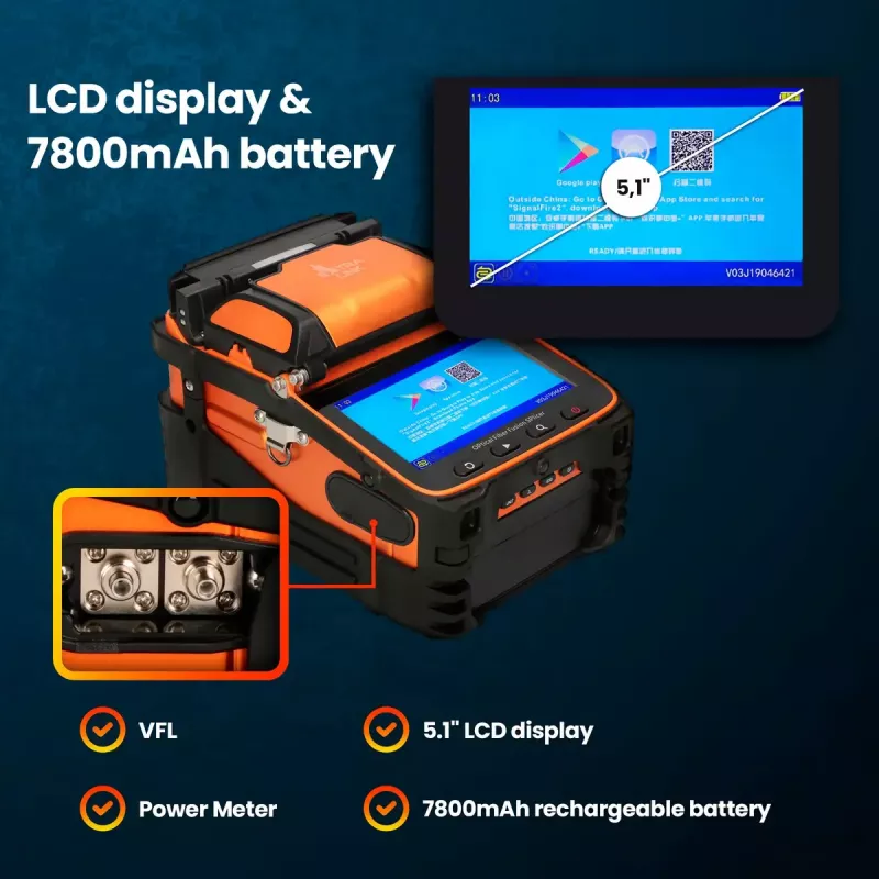 Zváračka optických vlákien Extralink AI-9 7800mAh batéria LED lampa LCD 5,1