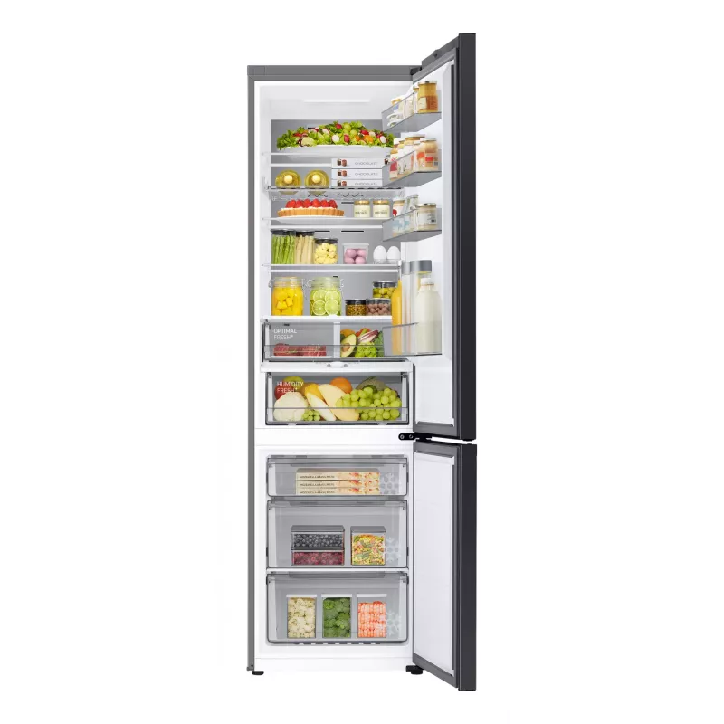 Samsung RL38C7B5BB1/EG Bespoke voľne stojaca chladnička s mrazničkou, 387 l (273 l + 114 l), 203 cm, energetická trieda B, SmartThings, tmavá nehrdzavejúca oceľ
