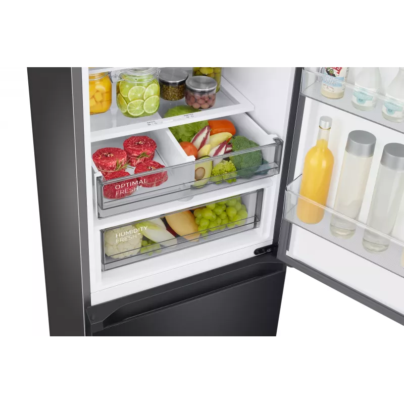 Samsung RL38C7B5BB1/EG Bespoke voľne stojaca chladnička s mrazničkou, 387 l (273 l + 114 l), 203 cm, energetická trieda B, SmartThings, tmavá nehrdzavejúca oceľ