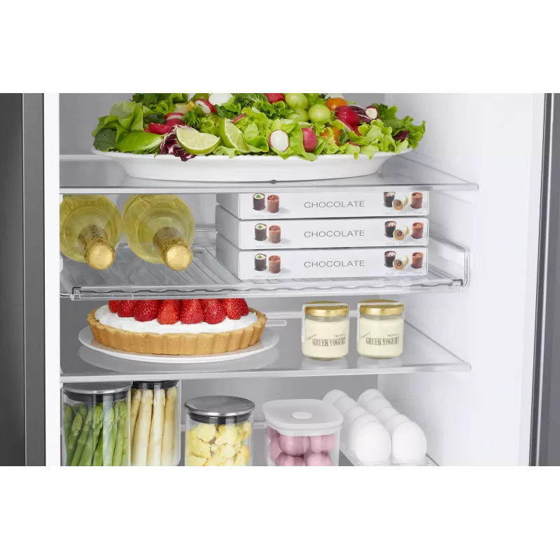 Samsung RL38C7B5BB1/EG Bespoke voľne stojaca chladnička s mrazničkou, 387 l (273 l + 114 l), 203 cm, energetická trieda B, SmartThings, tmavá nehrdzavejúca oceľ