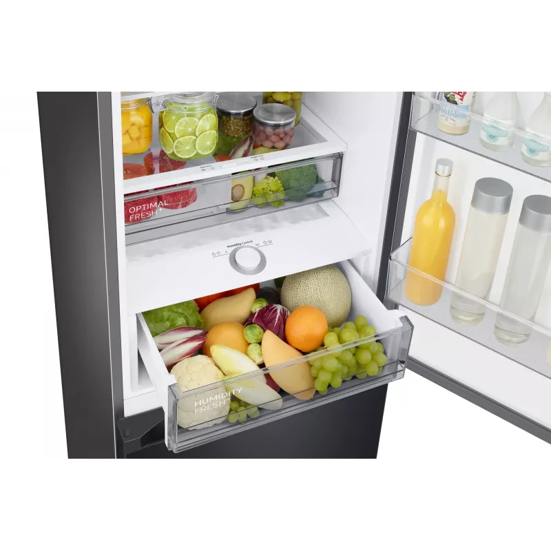 Samsung RL38C7B5BB1/EG Bespoke voľne stojaca chladnička s mrazničkou, 387 l (273 l + 114 l), 203 cm, energetická trieda B, SmartThings, tmavá nehrdzavejúca oceľ