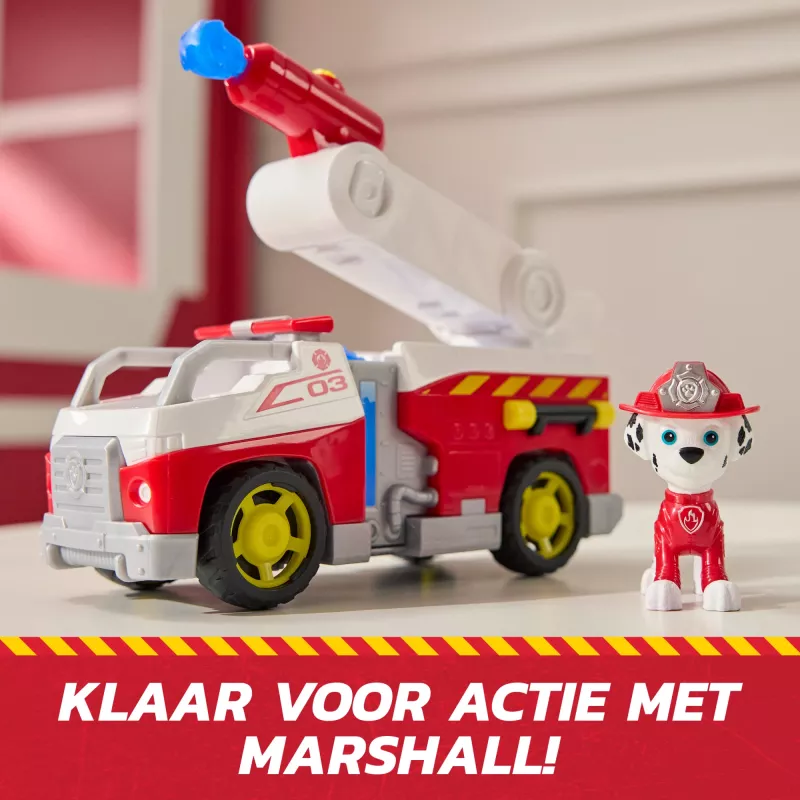 Hasičské hračkárske auto Spin Master Marshall Rescue Fire Engine s figúrkou, vrhačom projektilov, plast, od 3 rokov