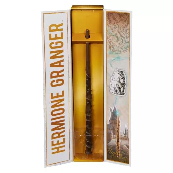 Wizarding World Harry Potter, 12 palcová magická zberateľská palička Hermione Granger so stojanom a odliatkom ikony, magické tvory, kostýmový doplnok