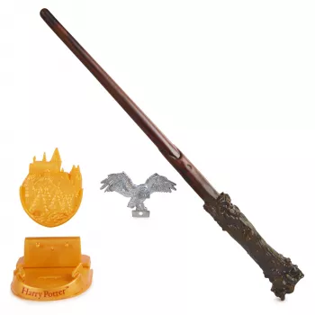 Wizarding World Harry Potter, 12 palcová magická zberateľská palička Harry Potter so stojanom a odliatkom ikony, magické tvory, doplnok ku kostýmu