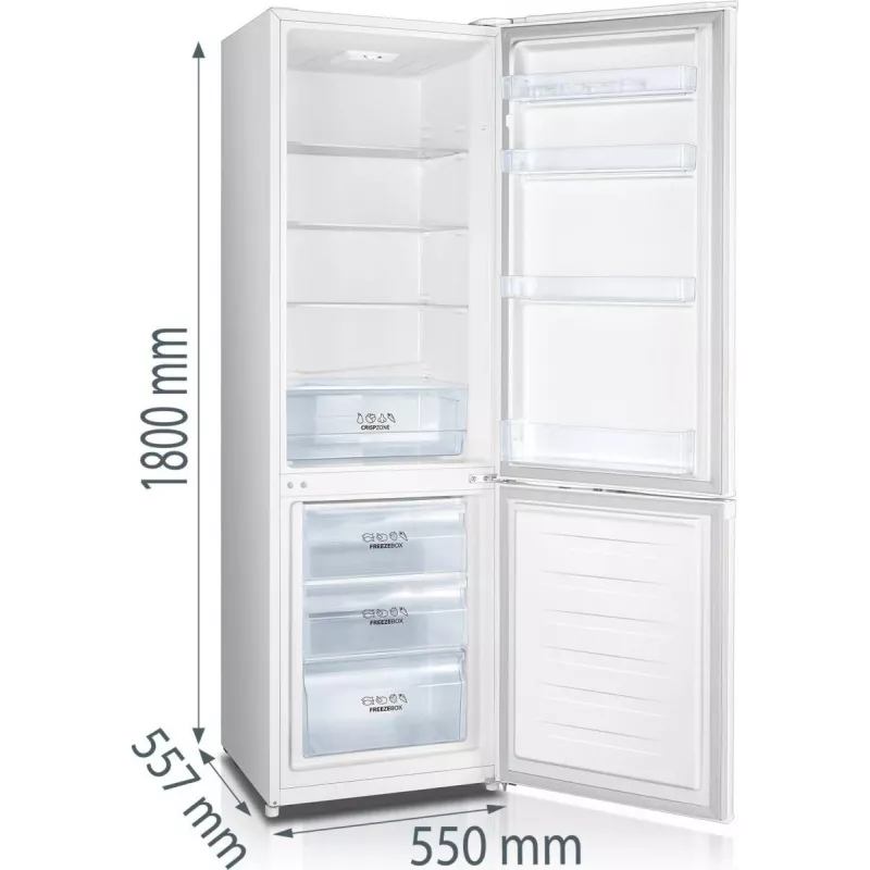 Gorenje chladnička s mrazničkou RK418DPW4 BE, 269 L, N-ST, 39 dB, 3,2 kg/24h, D, biela