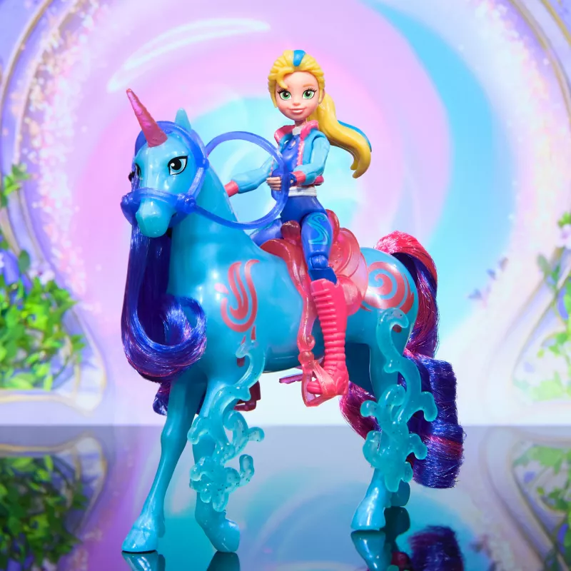 Figúrka Spin Master Unicorn Academy Isabel so skutočnou hrivou a chvostom a kefou