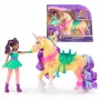 Mini sada bábik Usorteret Unicorn Academy Ava & Leaf Power of Friendship s priesvitným sedlom a 2 doplnkami, 168 mm, plast