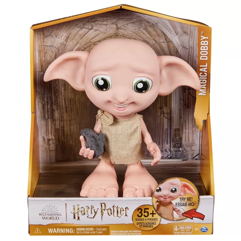 Interaktívna hračka Wizarding World Harry Potter Dobby funkcia rozprávania AAA viacfarebná