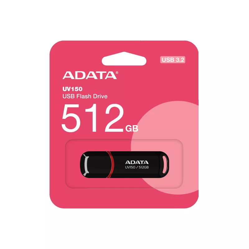 USB flash disk ADATA UV150 512 GB USB Type-A 3.2 Gen 1 (3.1 Gen 1) čierny, červený