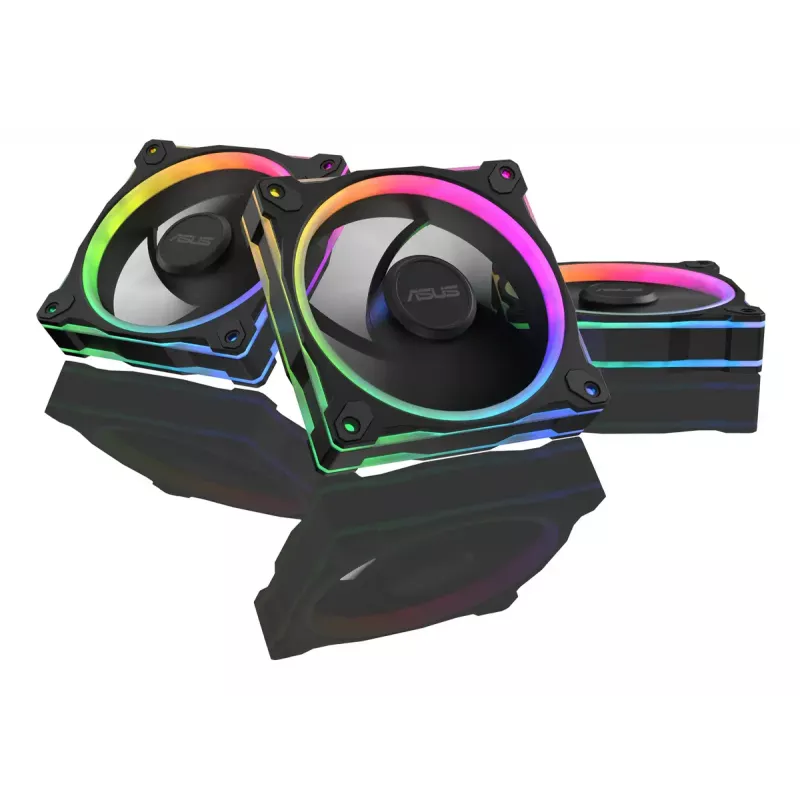 Ventilátor ASUS Prime MR120 Fan ARGB Reverse čierny 3in1 počítačová skriňa 12 cm 3 ks