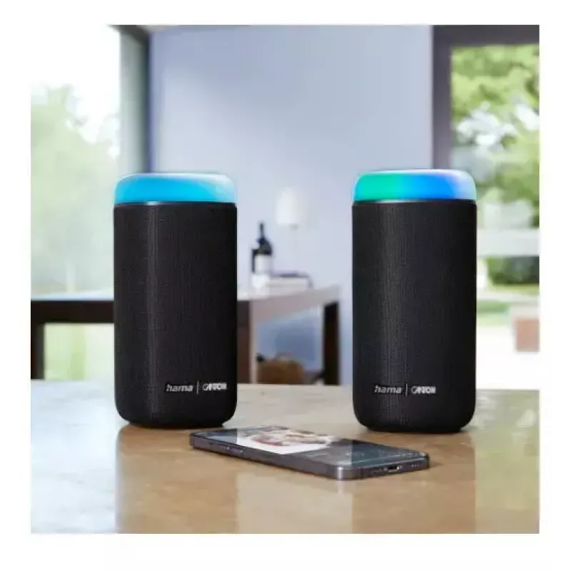 Bluetooth reproduktor CANTON Glow Pro od HAMA, čierny, 3,5 mm jack, LED svetelné efekty