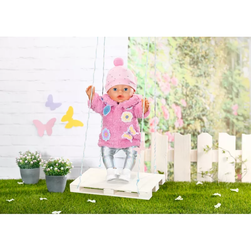 Sada oblečenia pre bábiky BABY born ružová sada kabátika 43 cm skladacia