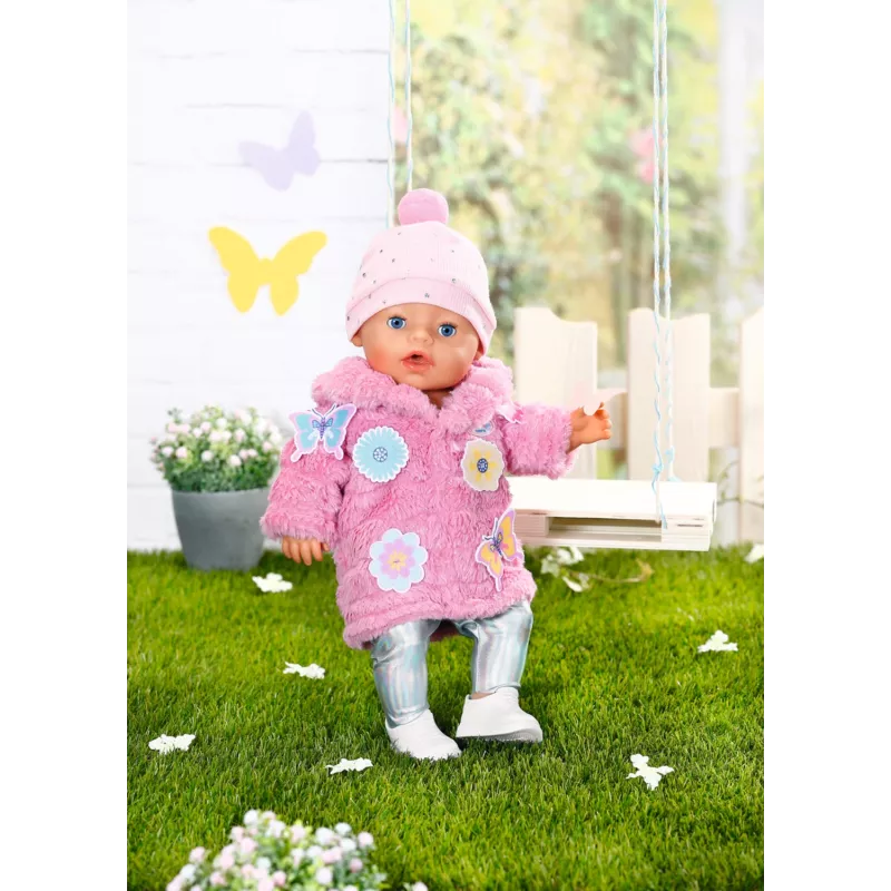 Sada oblečenia pre bábiky BABY born ružová sada kabátika 43 cm skladacia