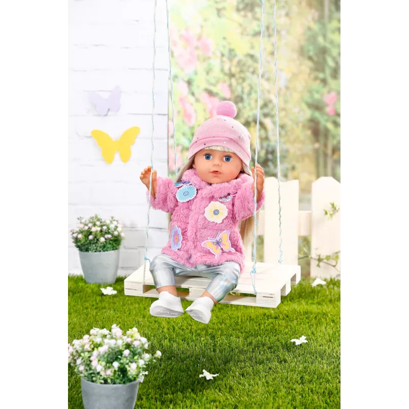 Sada oblečenia pre bábiky BABY born ružová sada kabátika 43 cm skladacia