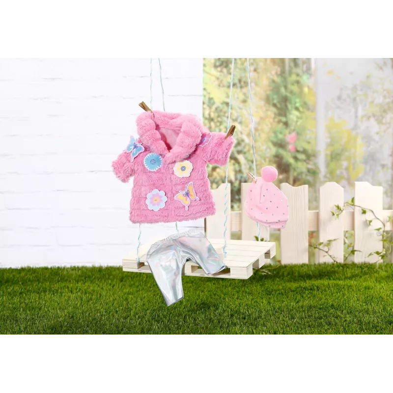 Sada oblečenia pre bábiky BABY born ružová sada kabátika 43 cm skladacia