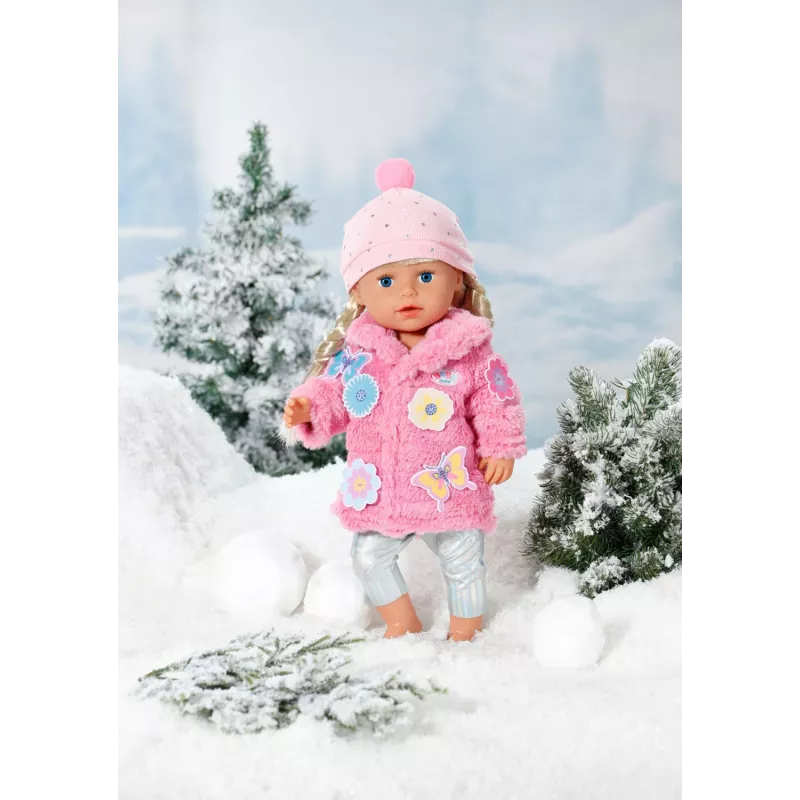 Sada oblečenia pre bábiky BABY born ružová sada kabátika 43 cm skladacia