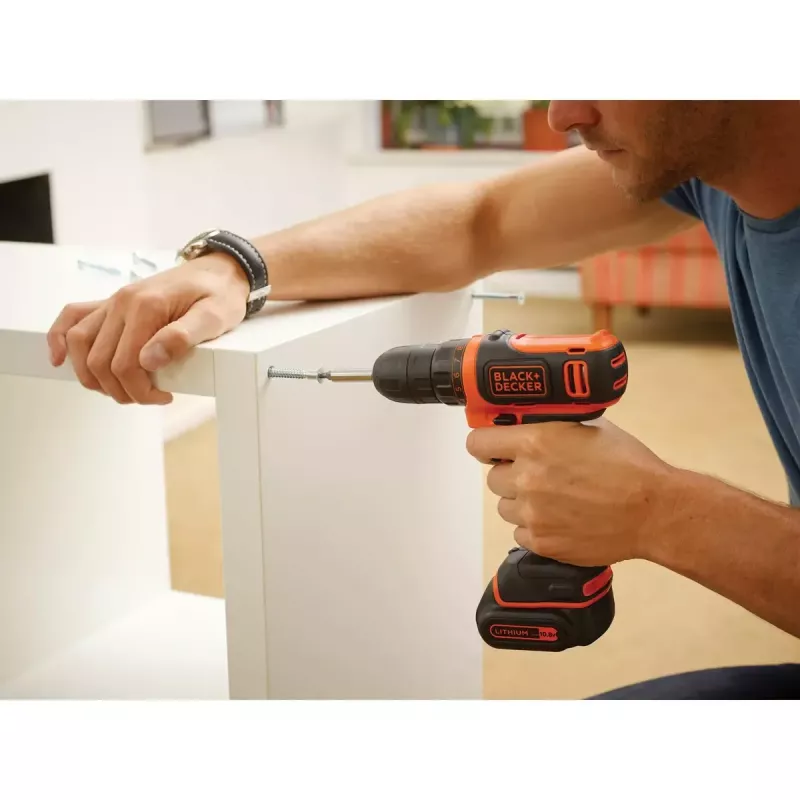 Vŕtačka s pištoľovou rukoväťou Black & Decker BDCDD12-QW, Keyless, 1.5 Ah