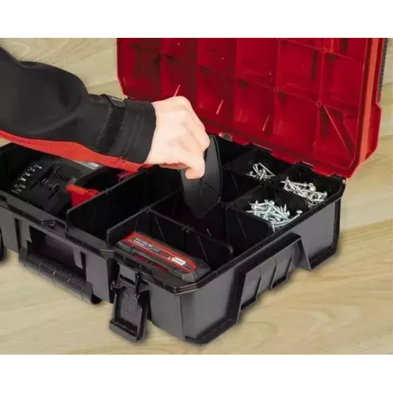 Kazeta na drobné diely Einhell E-Case S-F polypropylén čierna červená 42x28x9,5 cm