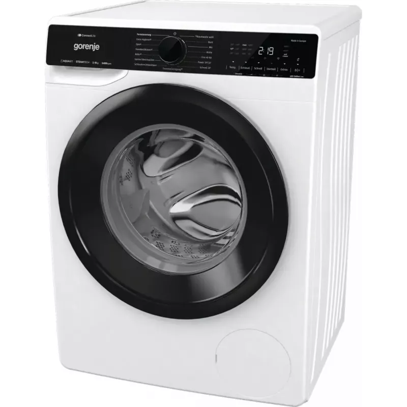 Gorenje WPNA94A1TS práčka s predným plnením 9 kg, 1400 ot./min., ConnectLife Wi-Fi, biela/čierna
