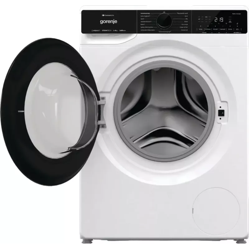 Gorenje WPNA94A1TS práčka s predným plnením 9 kg, 1400 ot./min., ConnectLife Wi-Fi, biela/čierna