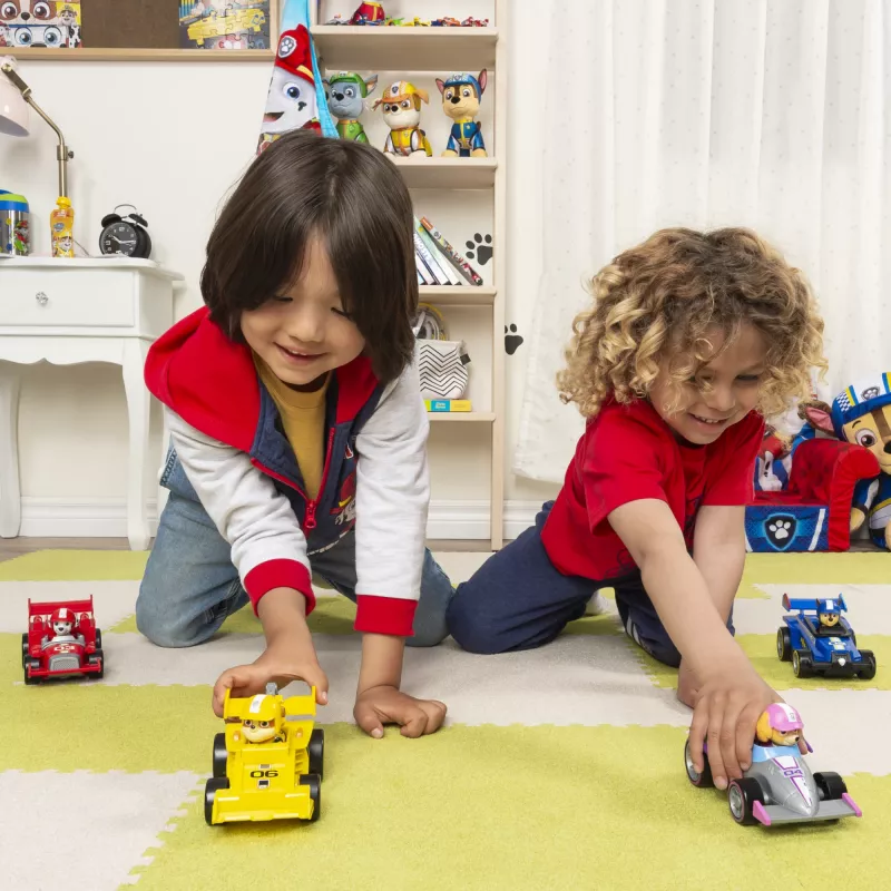 PAW Patrol , Ready, Race, Rescue Rubble’s Race & Go Deluxe vozidlo so zvukom, pre deti od 3 rokov