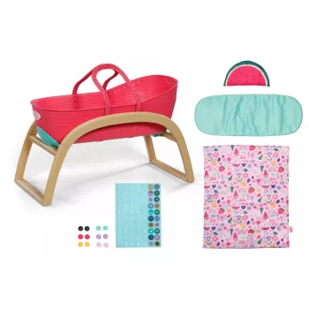 Detská postieľka zapf creation BABY born 3-in-1 Pinplay — nábytok pre bábiky, premeniteľná postieľka/postieľ/taška na prenášanie