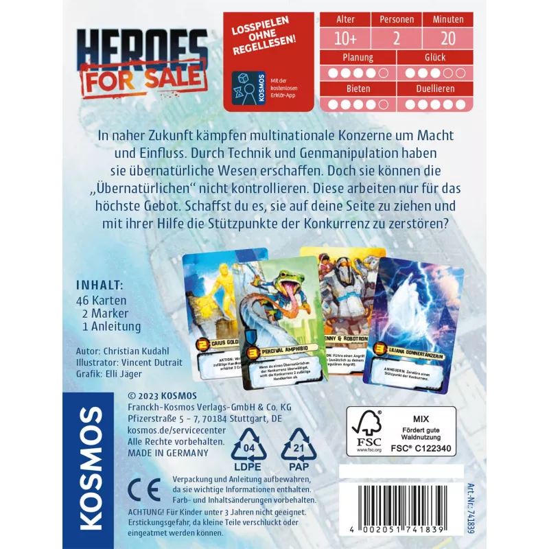 Kosmos Heroes For Sale kartová hra skladacia hra
