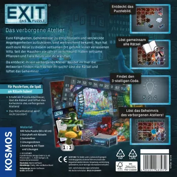 Jigsaw Puzzle Kosmos EXIT – Das Puzzle: Das verborgene Atelier, 500 dielov