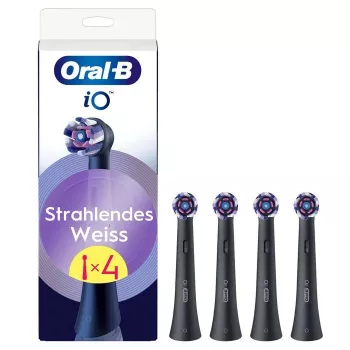 Oral-B iO Radiant White náhradné hlavice kefky, balenie 4 ks, čierna