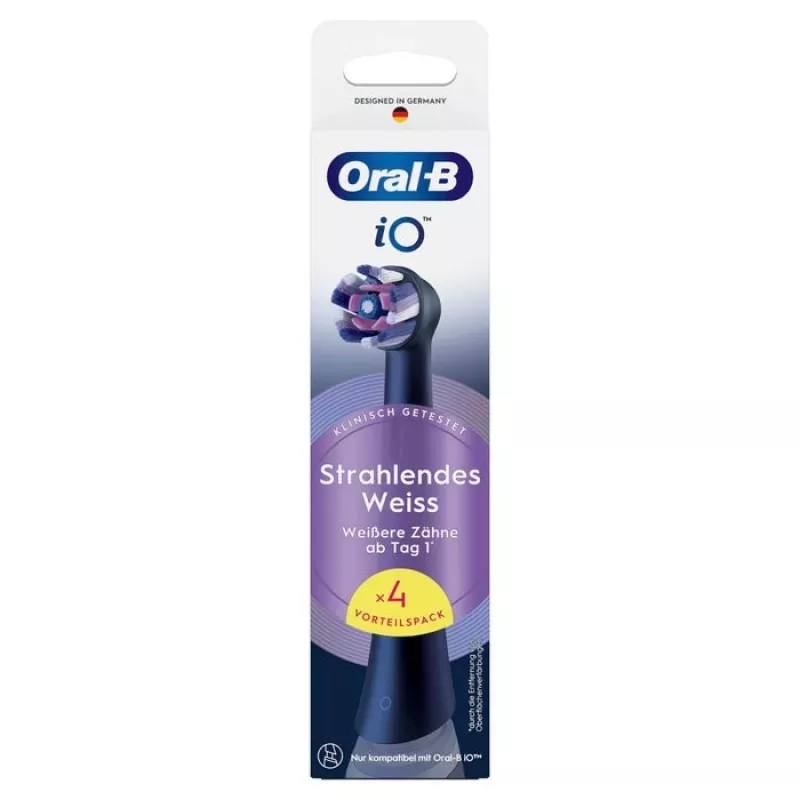 Oral-B iO Radiant White náhradné hlavice kefky, balenie 4 ks, čierna